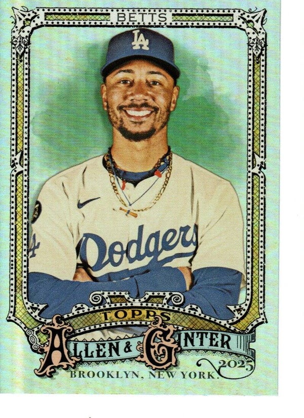 Allen & Ginter 2025 Silver Portrait #80 Mookie Betts, Los Angeles Dodgers