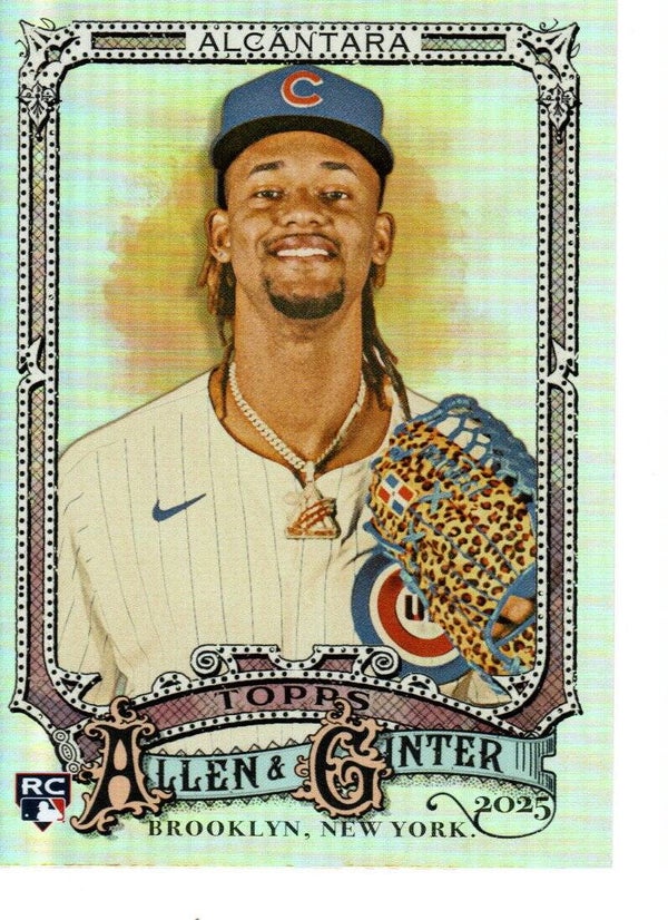 Allen & Ginter 2025 Silver Portrait #83 Kevin Alcántara, Chicago Cubs RC