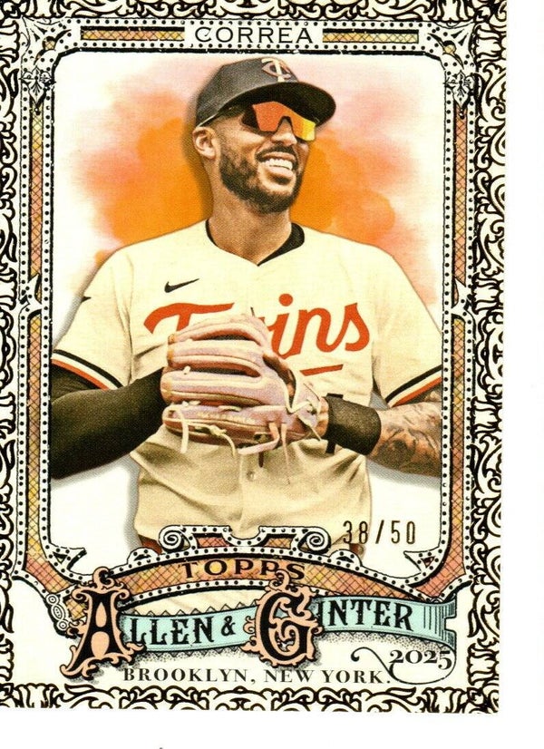 Allen & Ginter 2025 Gold Filagree 38/50 #91 Carlos Correa, Minnesota Twins