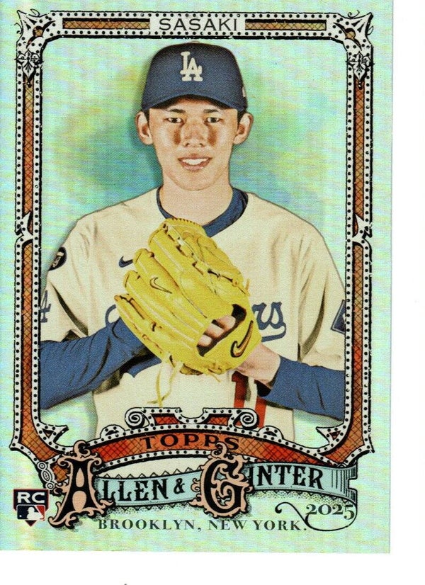 Allen & Ginter 2025 Silver Portrait #92 Roki Sasaki, Los Angeles Dodgers RC