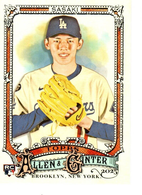Allen & Ginter 2025 #92 Roki Sasaki, Los Angeles Dodgers RC