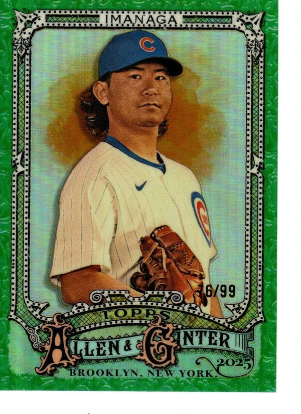 Allen & Ginter 2025 Chrome Green Refractor 76/99 #99 Shota Imanaga, Chicago Cubs