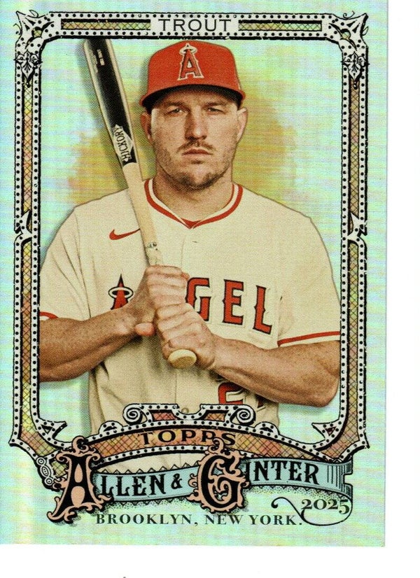 Allen & Ginter 2025 Silver Portrait #100 Mike Trout, Angels