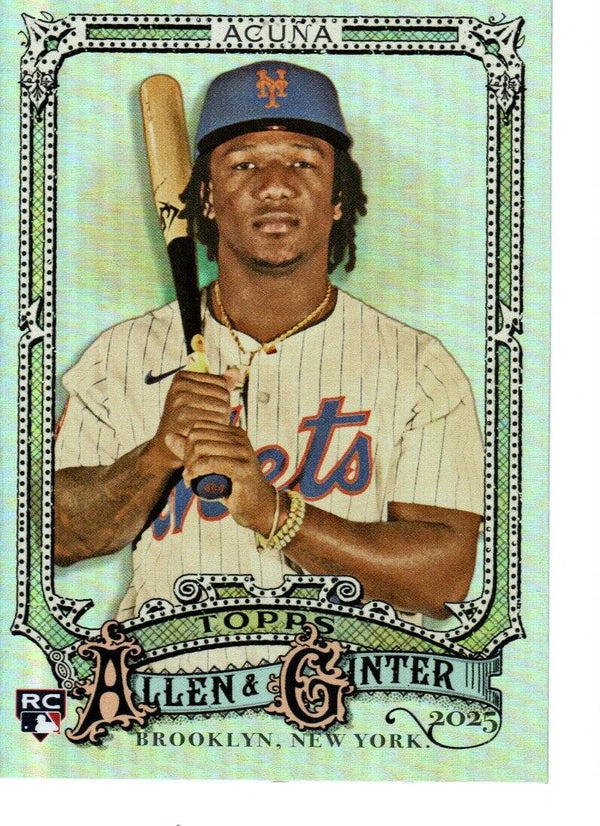Allen & Ginter 2025 Silver Portrait #107 Luisangel Acuña, New York Mets RC