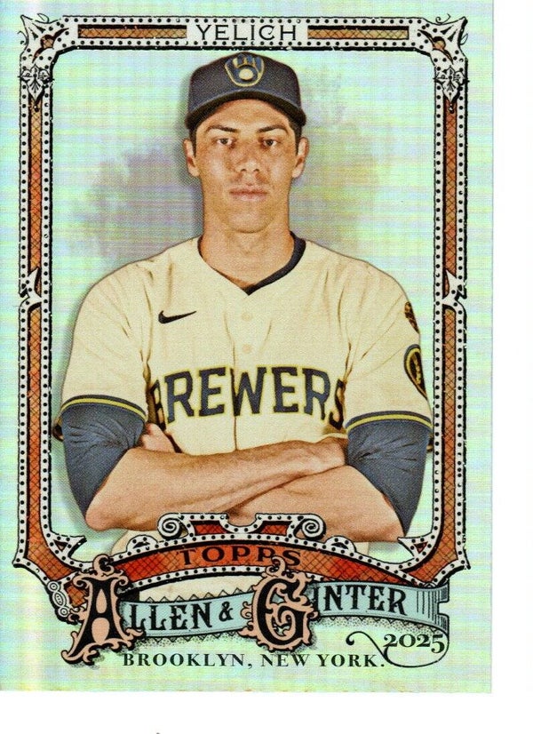 Allen & Ginter 2025 Silver Portrait #111 Christian Yelich, Milwaukee Brewers