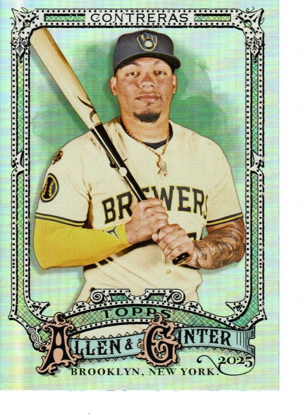 Allen & Ginter 2025 Silver Portrait #113 William Contreras, Milwaukee Brewers