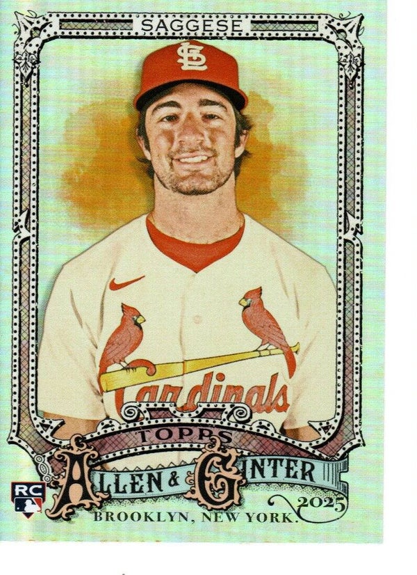 Allen & Ginter 2025 Silver Portrait #127 Thomas Saggese, St. Louis Cardinals RC