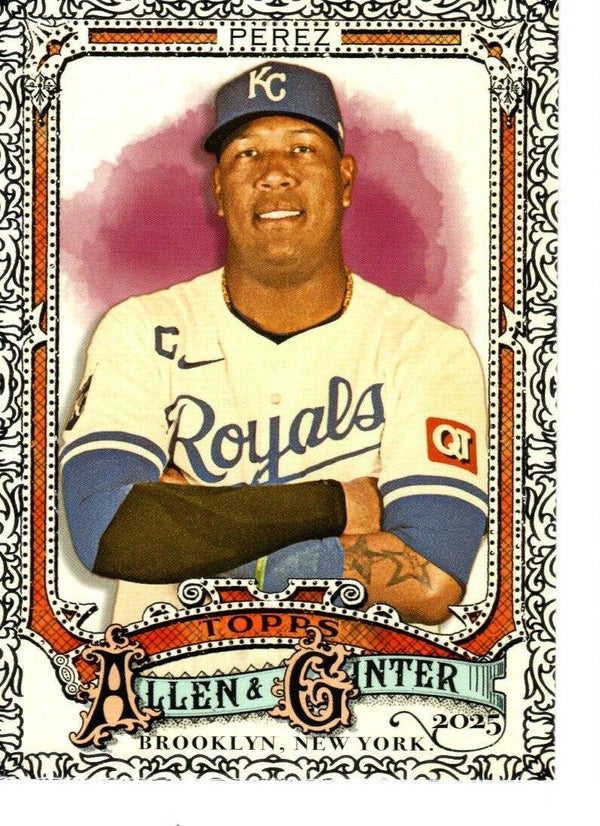 Allen & Ginter 2025 Foil Filagree #165 Salvador Perez, Kansas City Royals