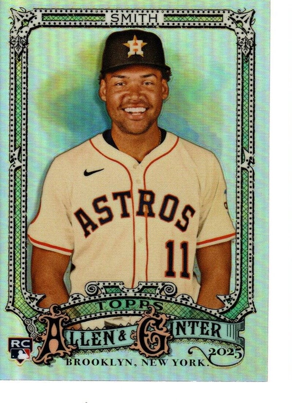 Allen & Ginter 2025 Chrome Refractor #189 Cam Smith, Houston Astros RC