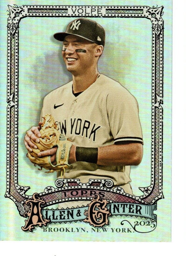 Allen & Ginter 2025 Silver Portrait #196 Anthony Volpe, New York Yankees