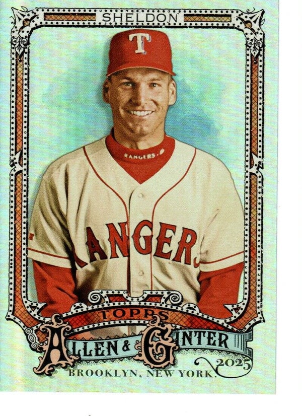 Allen & Ginter 2025 Silver Portrait #214 Scott Sheldon, Texas Rangers