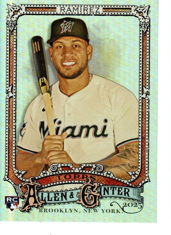 Allen & Ginter 2025 Silver Portrait #218 Agustín Ramírez, Miami Marlins RC