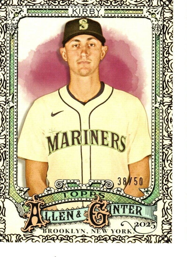 Allen & Ginter 2025 Gold Foil Filagree 38/50 #220 George Kirby, Seattle Mariners