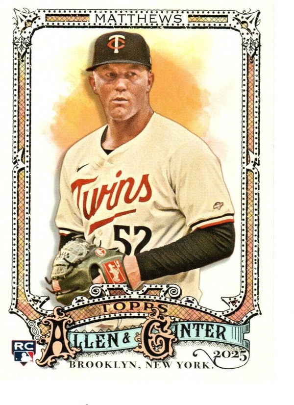 Allen & Ginter 2025 #235 Zebby Matthews, Minnesota Twins RC