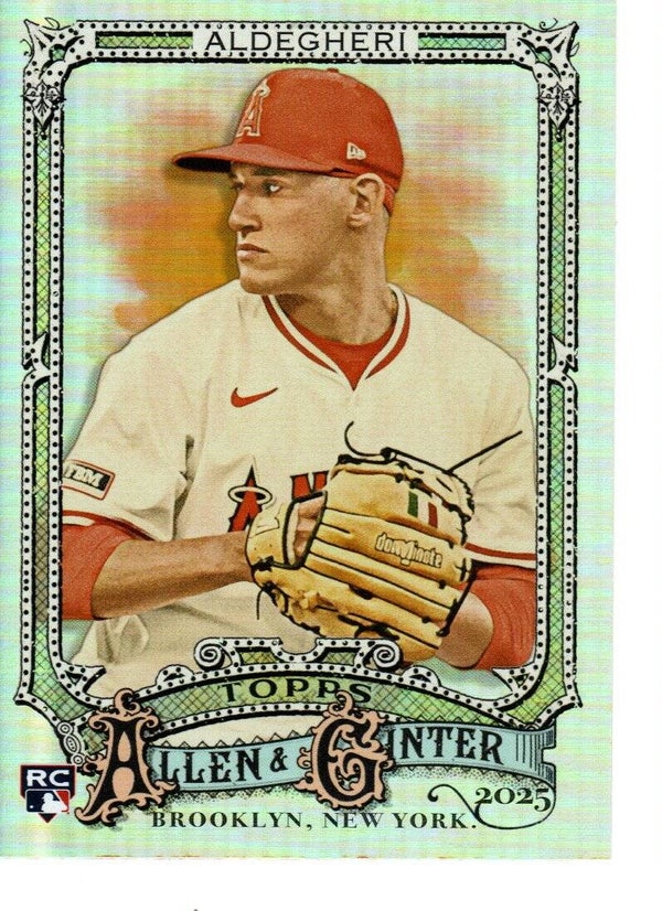 Allen & Ginter 2025 Silver Portrait #240 Sam Aldegheri, Angels RC