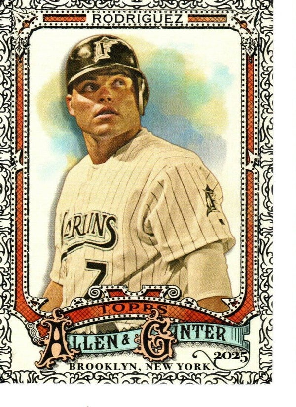 Allen & Ginter 2025 Short Print Foil Filagree #309 Ivan Rodriguez, Florida Marlins