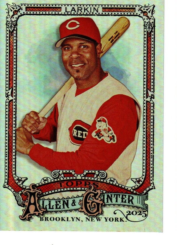Allen & Ginter 2025 Short Print Silver Portrait #315 Barry Larkin, Cincinnati Reds