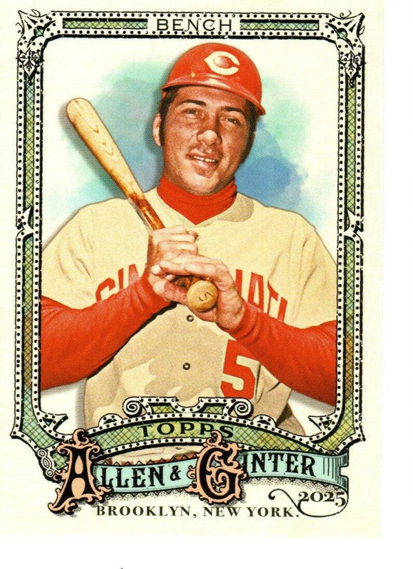 Allen & Ginter 2025 Short Print #320 Johnny Bench, Cincinnati Reds