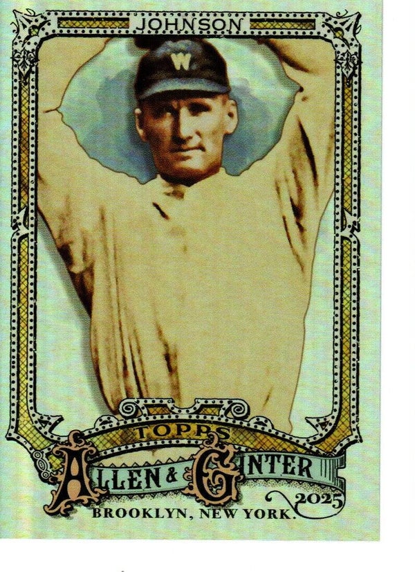 Allen & Ginter 2025 Short Print Silver Portrait #332 Walter Johnson, Washington Nationals