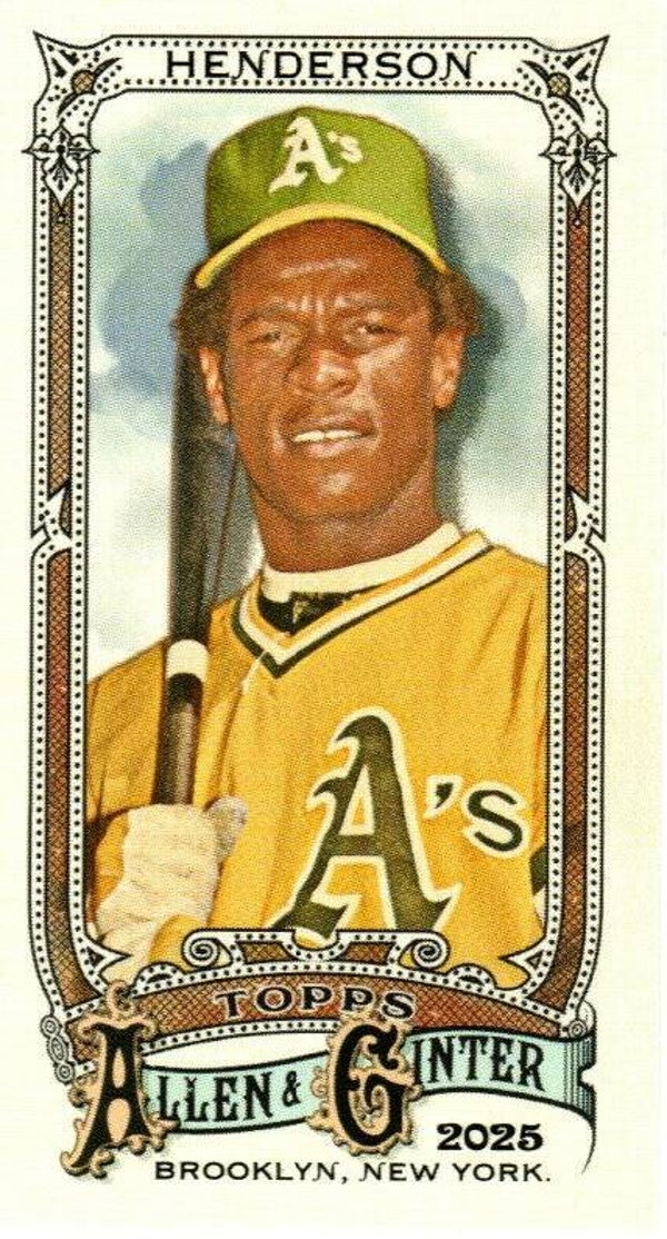 Allen & Ginter 2025 Mini A&G Back #25 Rickey Henderson, Oakland Athletics