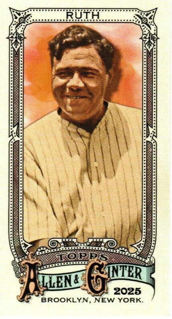 Allen & Ginter 2025 Mini #28 Babe Ruth, New York Yankees