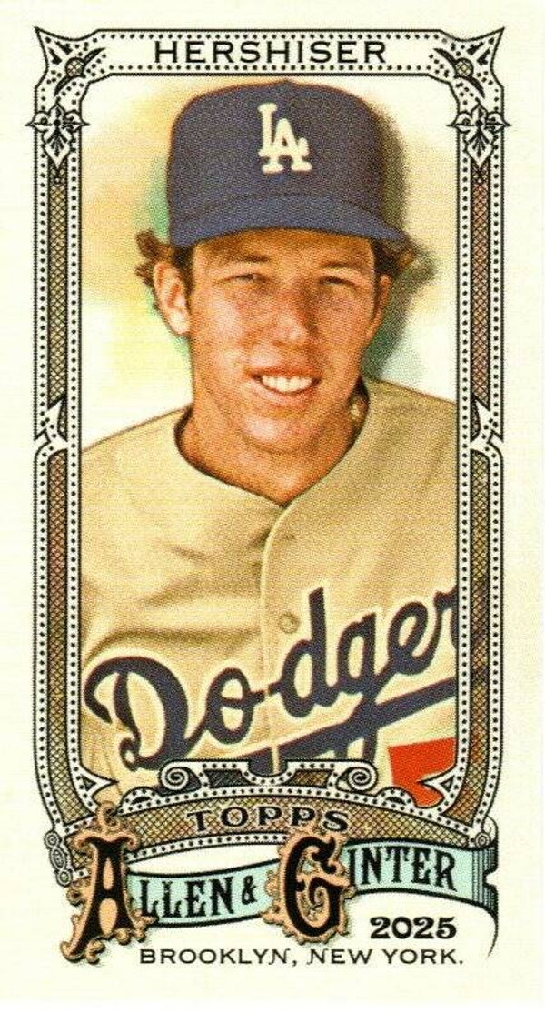 Allen & Ginter 2025 Mini M&N Back #44 Orel Hershiser, Los Angeles Dodgers