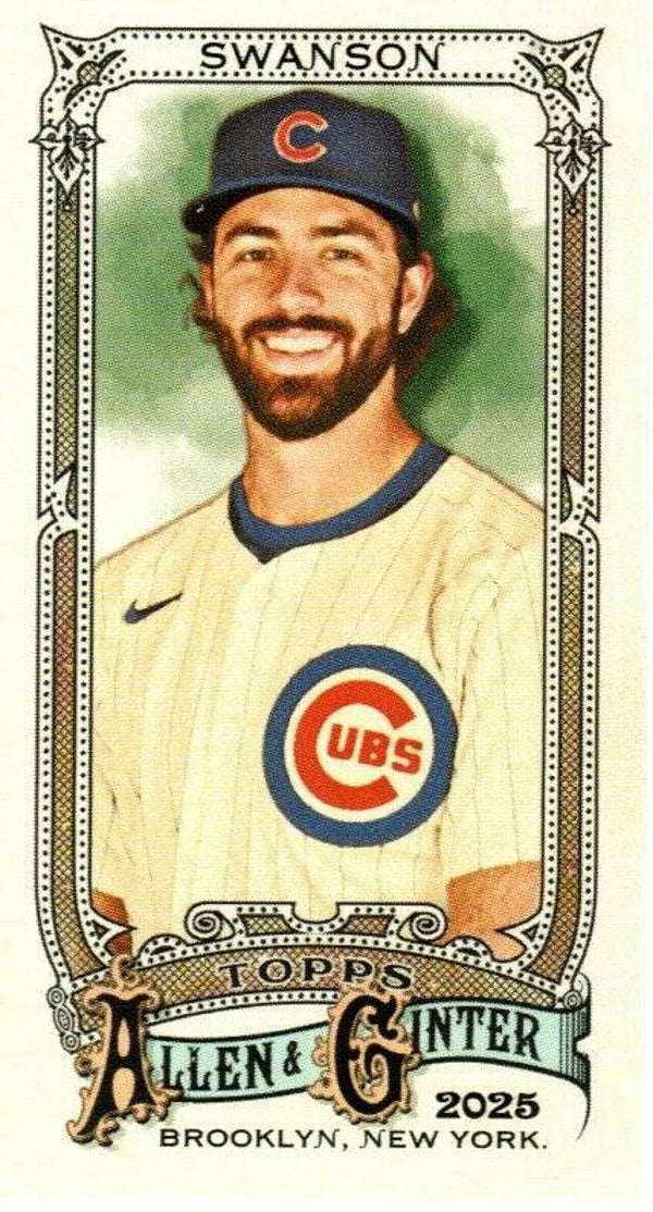 Allen & Ginter 2025 Mini M&N Back #52 Dansby Swanson, Chicago Cubs