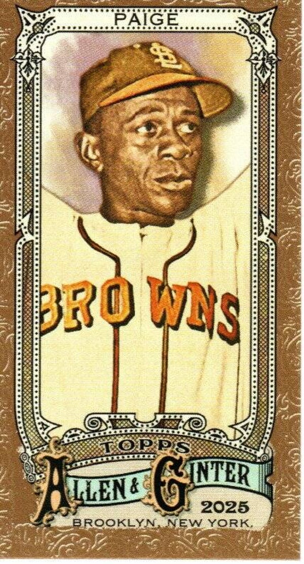 Allen & Ginter 2025 Mini Gold Border #57 Satchel Paige, St. Louis Browns
