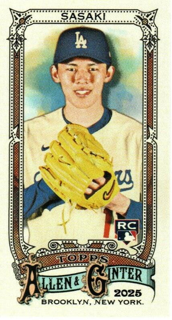 Allen & Ginter 2025 Mini M&N Back #92 Roki Sasaki, Los Angeles Dodgers RC