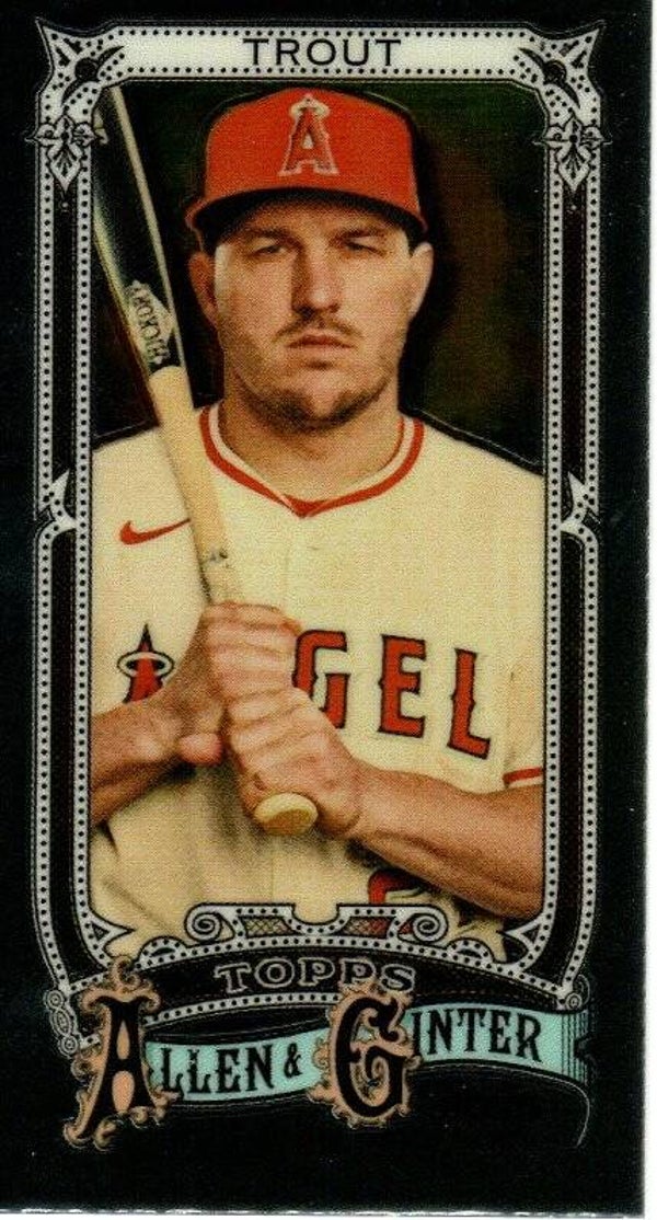 Allen & Ginter 2025 Mini Chrome #100 Mike Trout, Angels