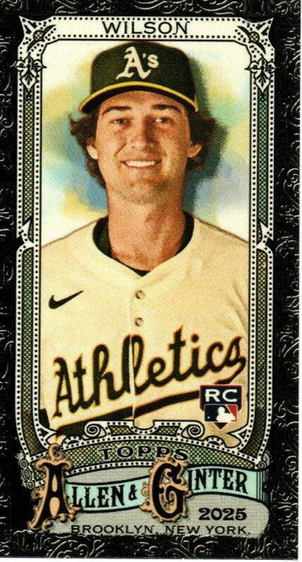 Allen & Ginter 2025 Mini Black Border #105 Jacob Wilson, Athletics RC