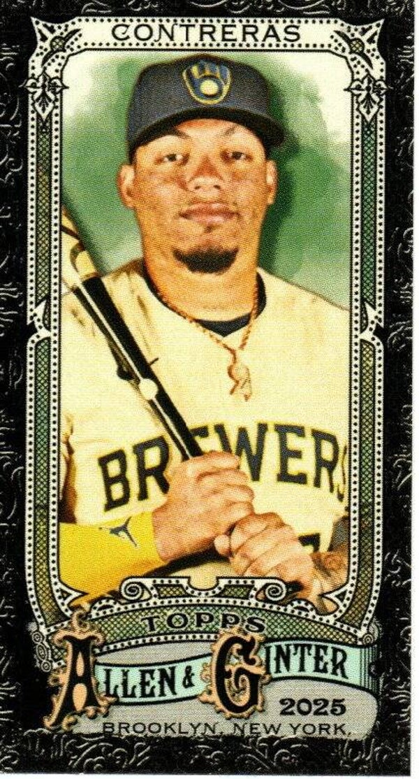 Allen & Ginter 2025 Mini Black Border #113 William Contreras, Milwaukee Brewers