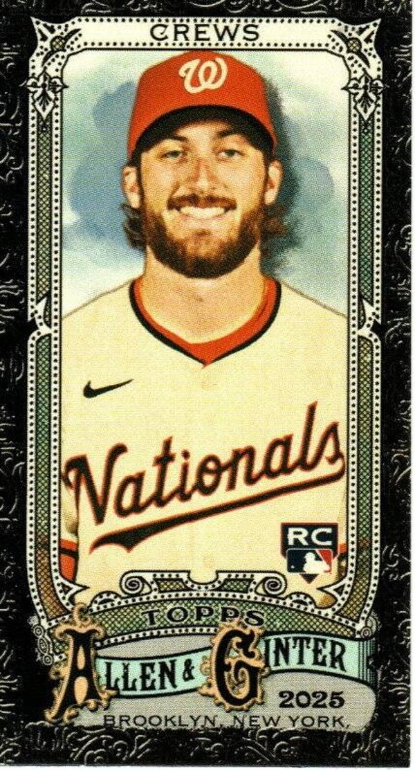 Allen & Ginter 2025 Mini Black Border #120 Dylan Crews, Washington Nationals RC