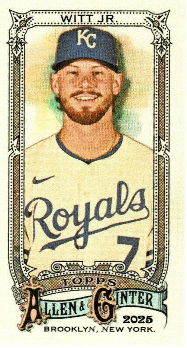 Allen & Ginter 2025 Mini M&N Back #123 Bobby Witt Jr., Kansas City Royals