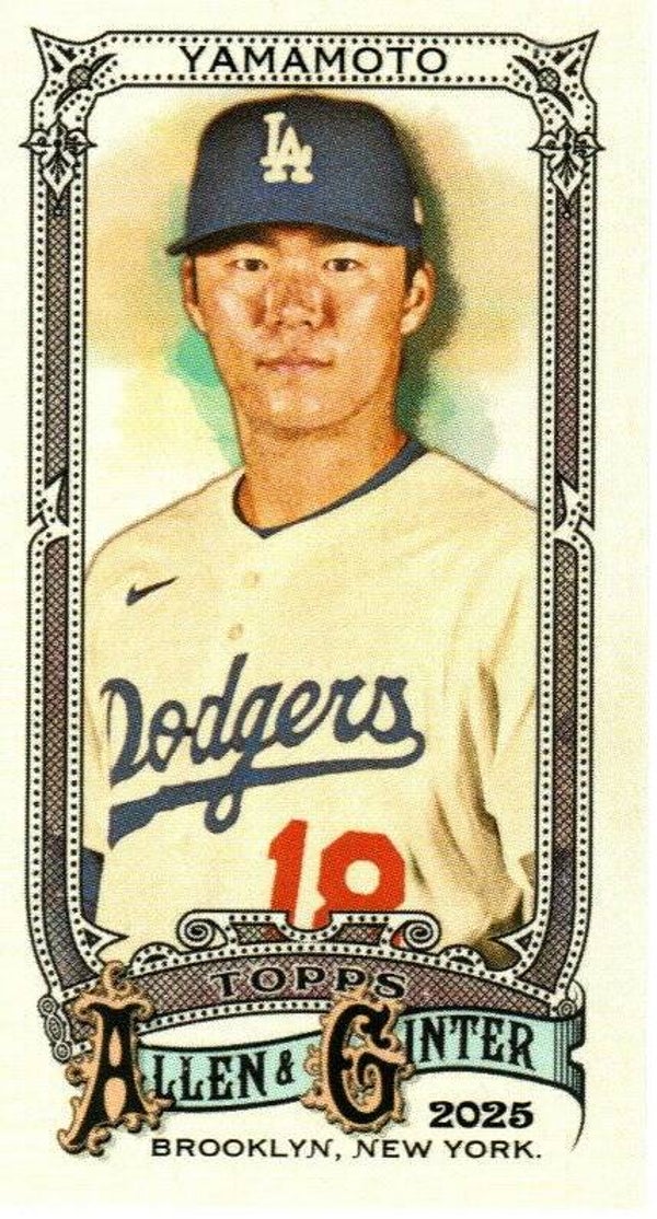 Allen & Ginter 2025 Mini A&G Back #138 Yoshinobu Yamamoto, Los Angeles Dodgers