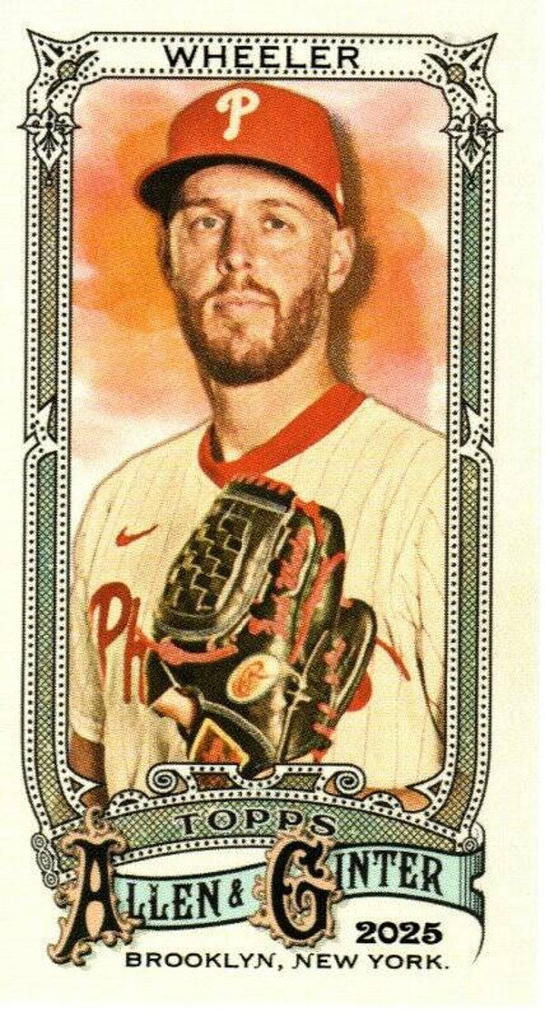 Allen & Ginter 2025 Mini M&N Back #142 Zack Wheeler, Philadelphia Phillies