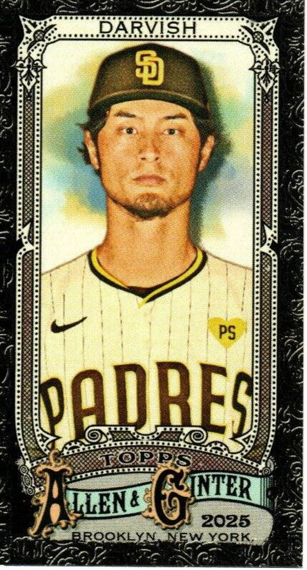Allen & Ginter 2025 Mini Black Border #150 Yu Darvish, San Diego Padres