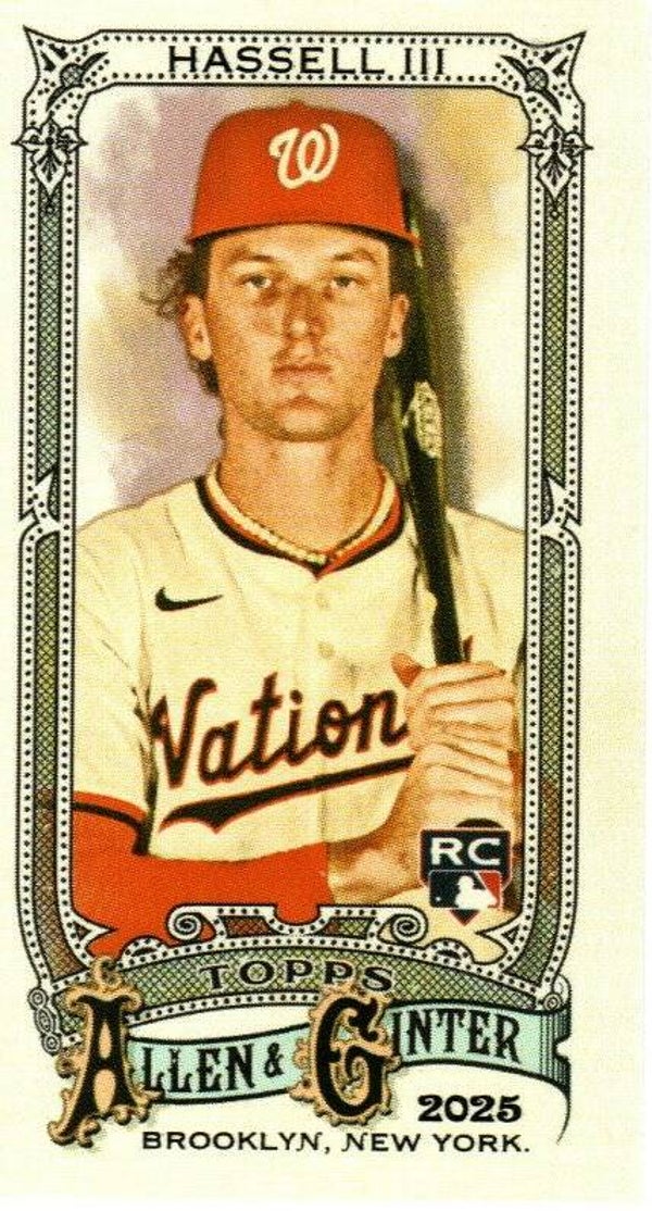 Allen & Ginter 2025 Mini #164 Robert Hassell III, Washington Nationals RC