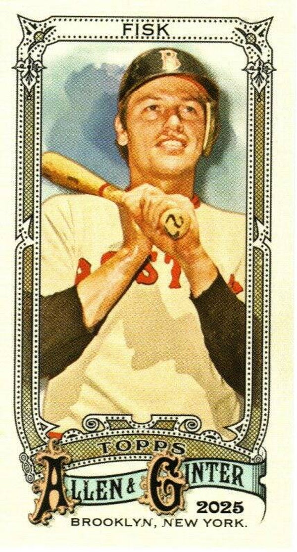 Allen & Ginter 2025 Mini M&N Back #187 Carlton Fisk, Boston Red Sox