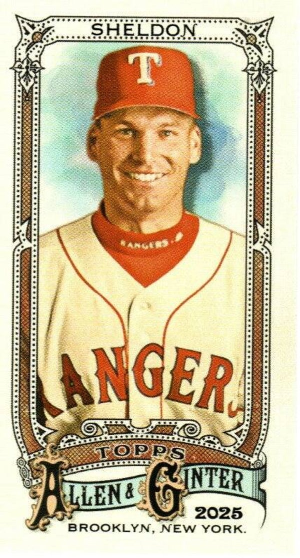 Allen & Ginter 2025 Mini A&G Back #214 Scott Sheldon, Texas Rangers