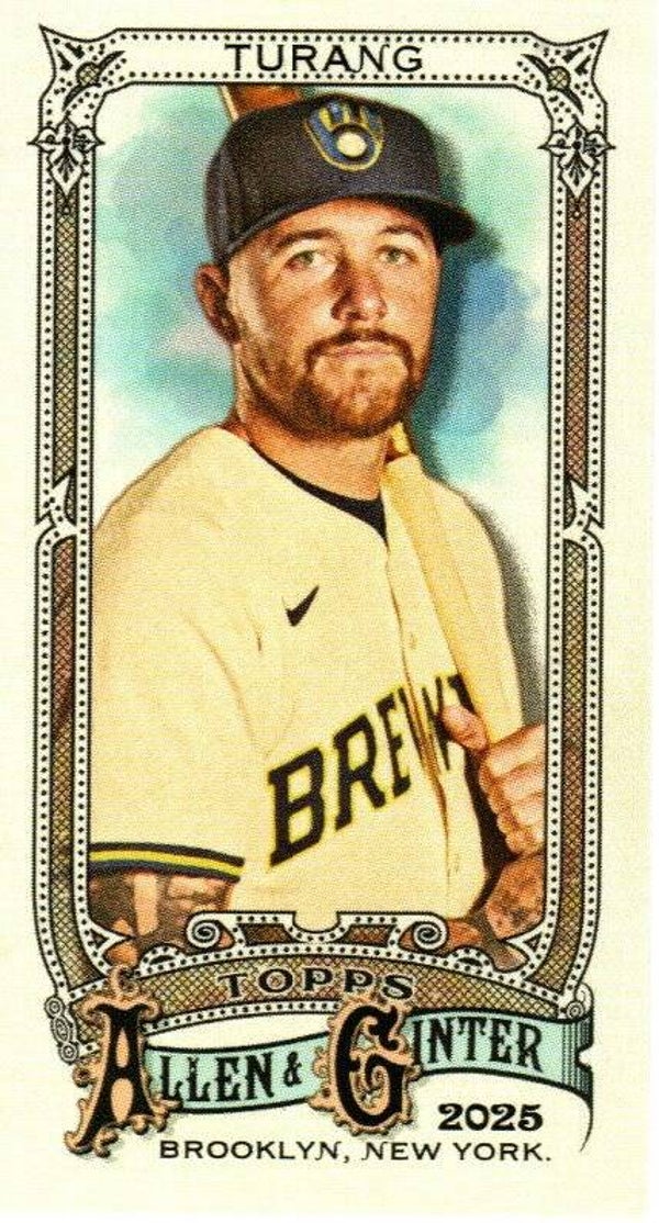 Allen & Ginter 2025 Mini M&N Back #222 Brice Turang, Milwaukee Brewers