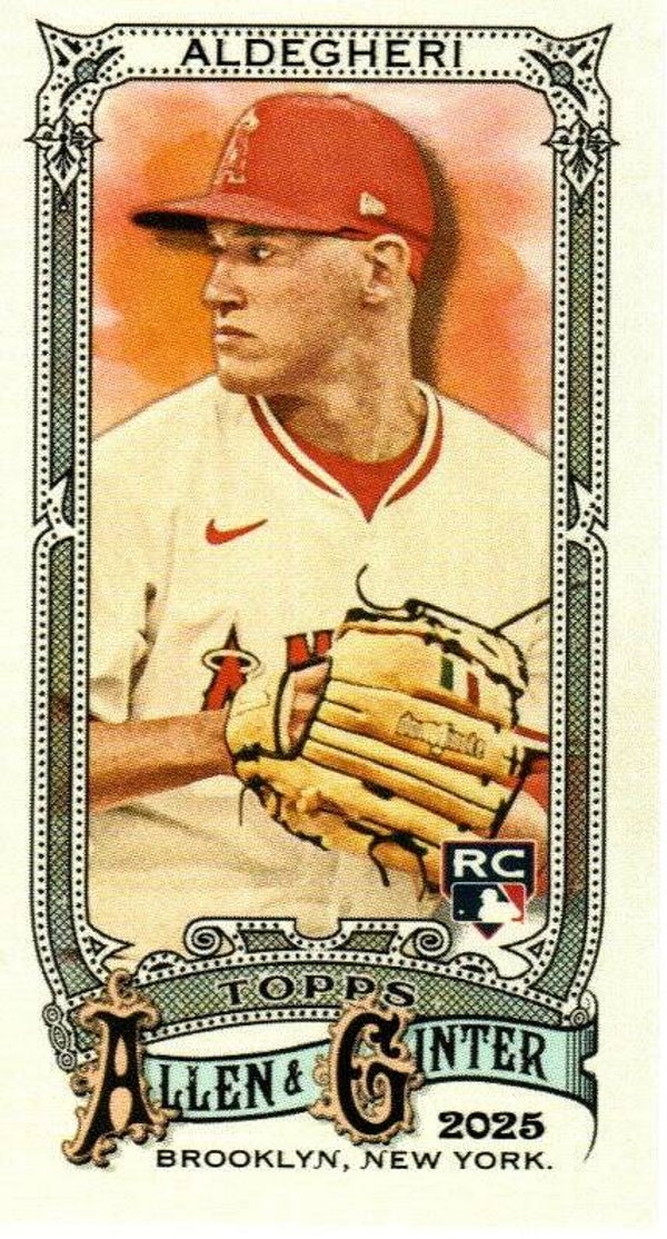 Allen & Ginter 2025 Mini #240 Sam Aldegheri, Angels RC