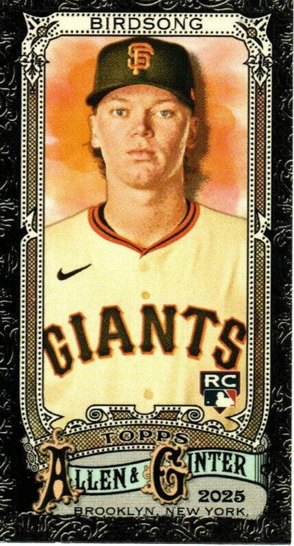 Allen & Ginter 2025 Mini Black Border #241 Hayden Birdsong, San Francisco Giants RC