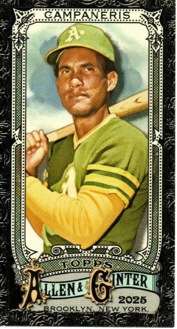 Allen & Ginter 2025 Mini Black Border #284 Bert Campaneris, Oakland Athletics