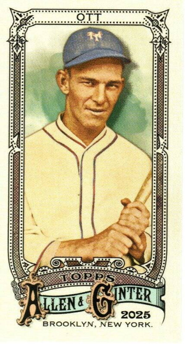 Allen & Ginter 2025 Mini SP #317 Mel Ott, New York Giants