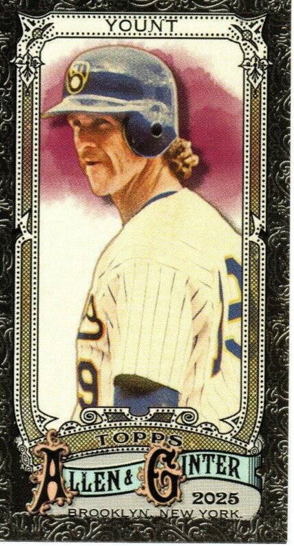 Allen & Ginter 2025 Mini SP Black Border #321 Robin Yount, Milwaukee Brewers
