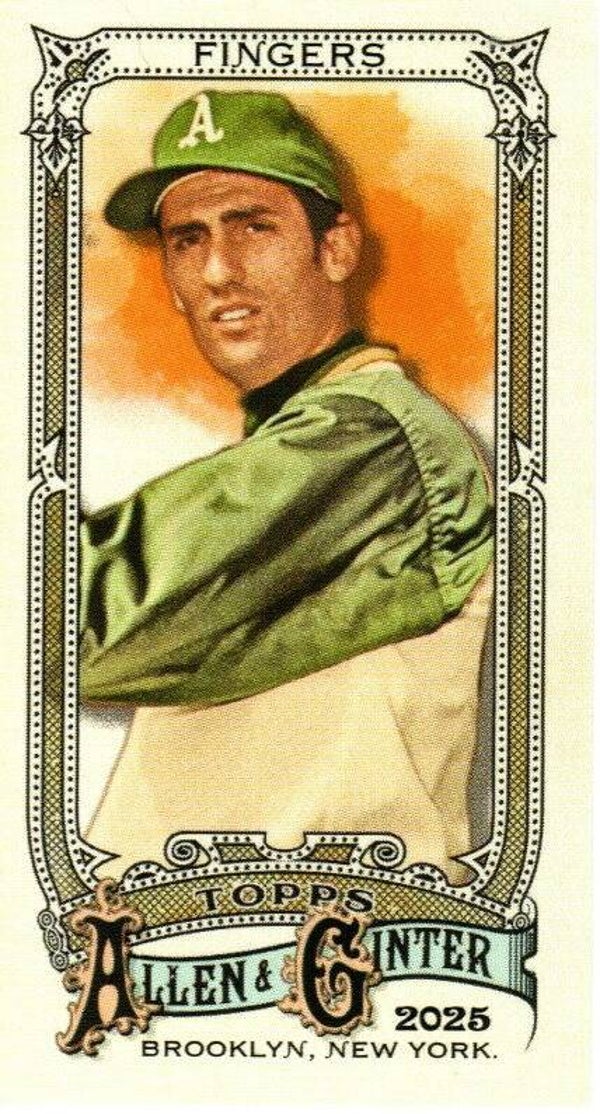 Allen & Ginter 2025 Mini SP #328 Rollie Fingers, Oakland Athletics