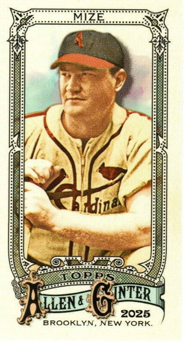 Allen & Ginter 2025 Mini SP #344 Johnny Mize, St. Louis Cardinals