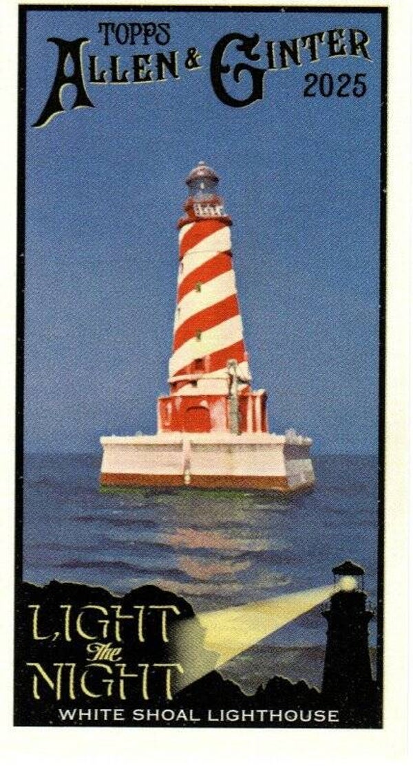 Allen & Ginter 2025 Mini #LTN-15 White Shoal Lighthouse Mackinaw City, Michigan - Light the Night