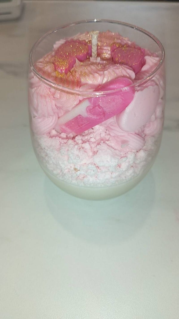 Bougie thème naissance fille